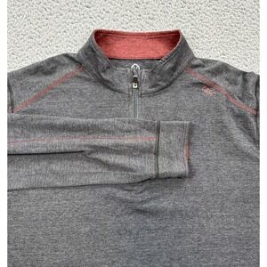 Tasc Performance Pullover Mens Large Gray Mosotech Bamboo 1/4 Zip Stretch Golf